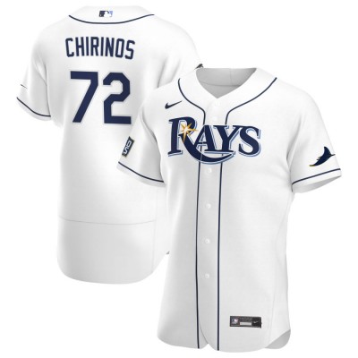 Tampa Bay Rays #72 Yonny Chirinos Men's Nike White Home 2020 World Series Bound Authentic Player MLB Jersey